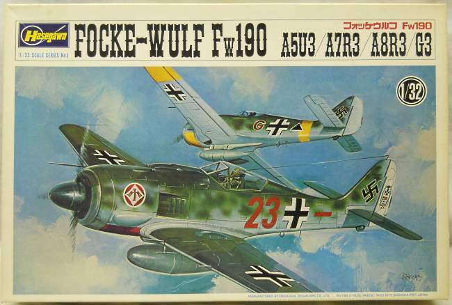 Hasegawa 1/32 Focke-Wulf FW-190 - FW190 A5-U3 / A7-R3 / A8-R3 / G-3, JS-060-800 plastic model kit